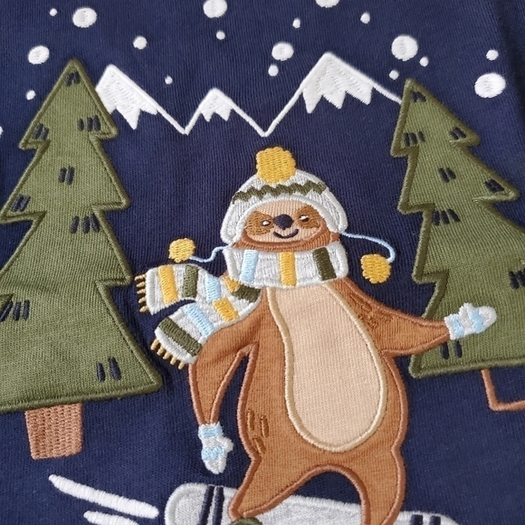 Gymboree Boys Holiday Winter Set Skiing Sloth and Matching Pants Aspen Lodge - Picture 8 of 14